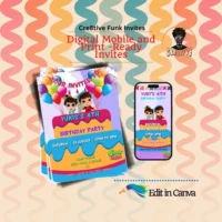 💜Omar & Hana – Little Stars Birthday Invite